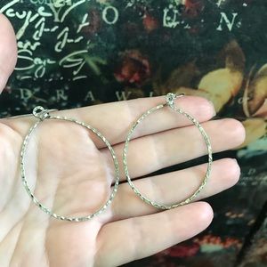 Hammered Silver Hoops
